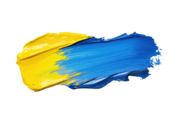 Bright blue and yellow paint swirl representing unity and creativity in artistic expression