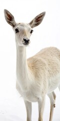 Fototapeta premium Graceful deer standing against a white backdrop.