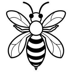 Bee line art vector illustration 