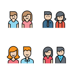 Toilet, Restroom, WC icon set in thin line style