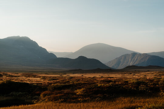 Autumn Landscape with Mountains in Jotunheimen, Norway