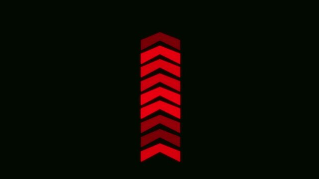 Above -directional arrow loop animation .Arrow sign animated on a black background. 4k video
