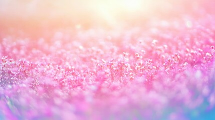 Field of blooming wildflowers in vibrant colors, cheerful and serene natural setting with bright sunlight