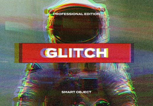 Glitch Screen Display TV CRT VHS Photo Effect Paper Texture Template Mockup Overlay Style