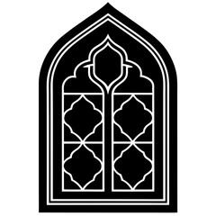  Mosques traditional window design  silhouette vector illustration 