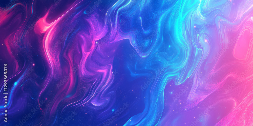 Poster a visually stunning abstract background with a vibrant explosion of radiant neon hues, dynamically b