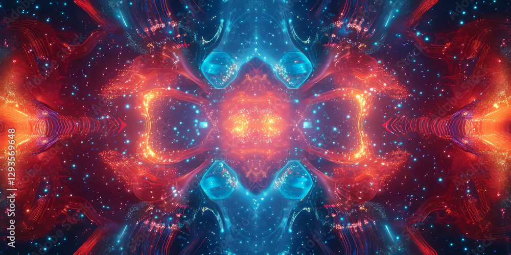 Aufkleber a glowing futuristic ai-driven quantum energy core, radiating pulsating cybernetic light, swirling h