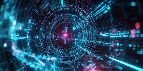 Obraz premium A mesmerizing futuristic visualization of an AI-powered medical AI system, displaying glowing cybernetic health monitoring nodes, pulsating holographic patient analysis grids, and swirling digital