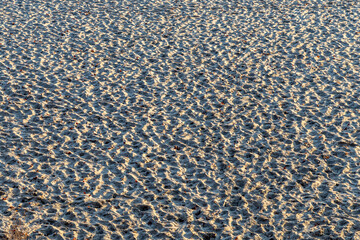  footsteps at the sandy beach gives a harmonic background of vacation