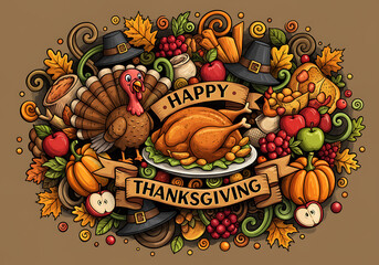 thanksgiving card with turkey