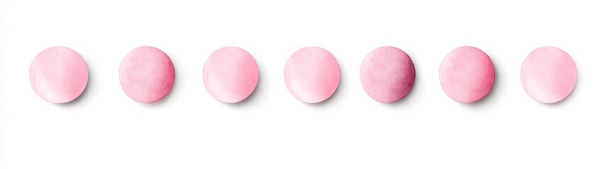 Soft Pink Circular Shapes on a White Background for Design Purposes