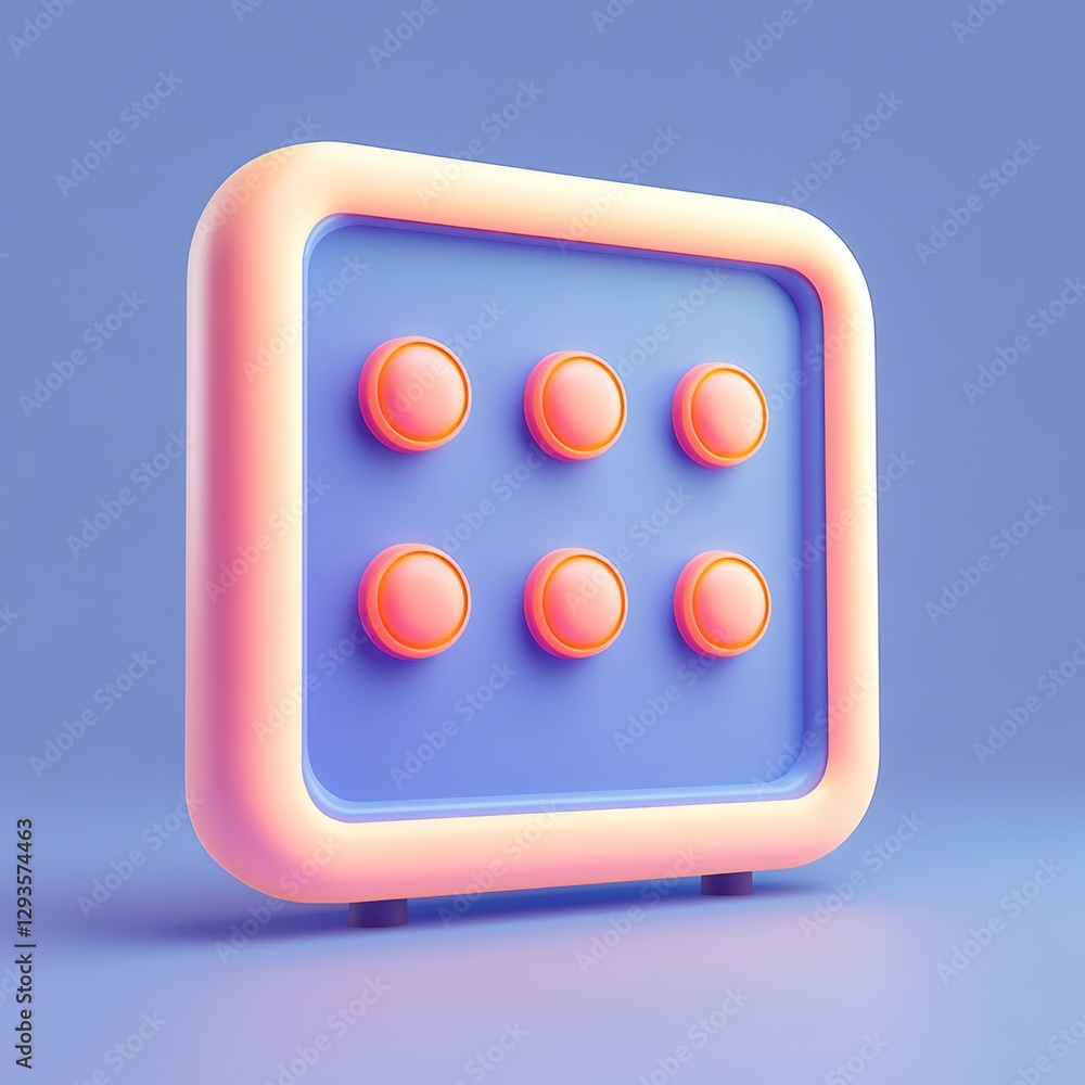 Poster 3d rendered single scoreboard icon for displaying match results