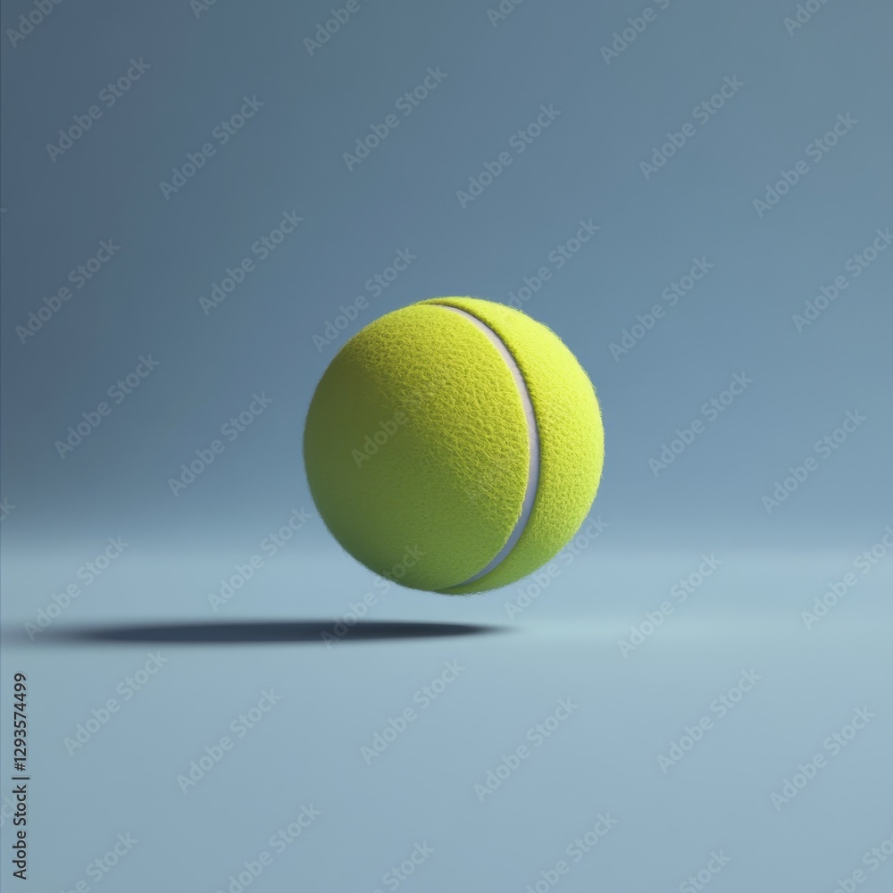 Poster smooth 3d render of a bouncing tennis ball in minimalist style