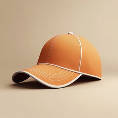 Fototapeta premium Isolated 3D Rendered Tennis Hat Icon in Vibrant Orange Color