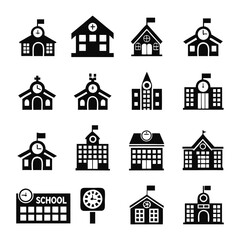 School icon, School icon set