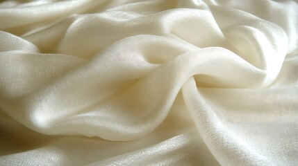 Obraz premium Creamy White Silk Fabric Draped Softly