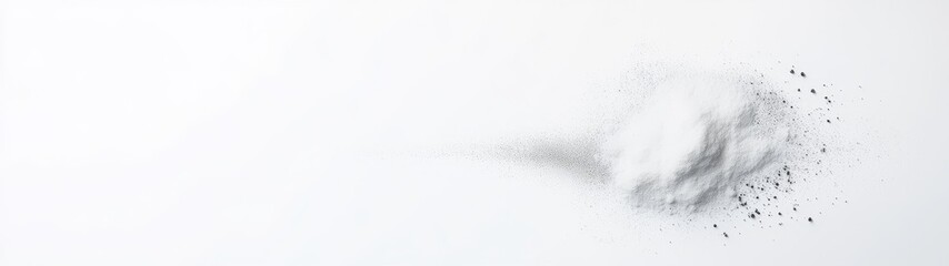 White Powder Explosion on White Background for Creative Use
