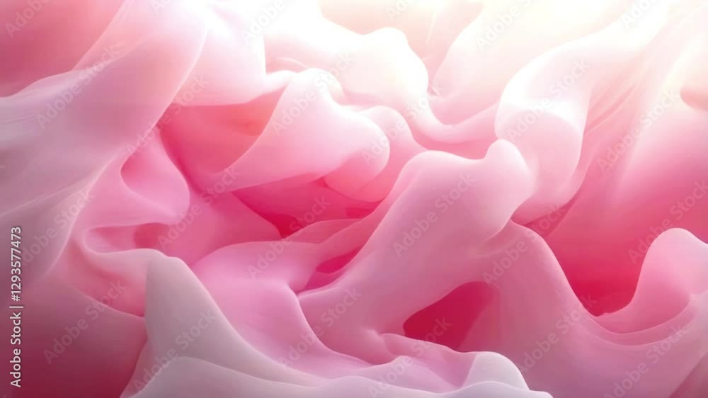 Poster Soft abstract animation in which flowing waves of color create an atmosphere of lightness. Translucent shapes overlap and interact smoothly