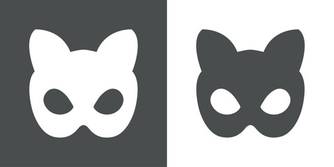 Silueta de máscara de carnaval con forma de cabeza de gato