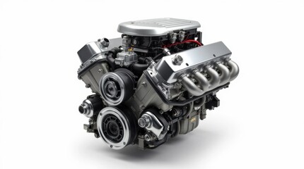 High-Performance Car Engine: Professional Studio Shot