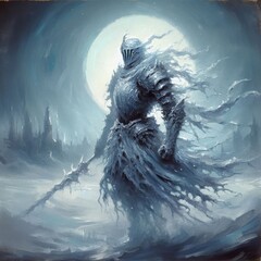 Obraz premium Phantom Knight on the Haunted Battlefield