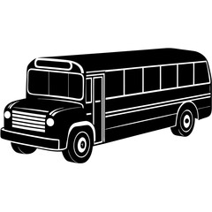  School bus side view silhouette vector illustration 