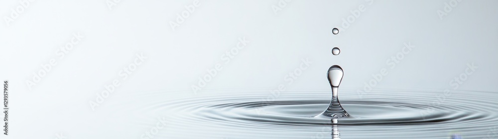 Aufkleber water droplet falling and creating ripples on calm surface