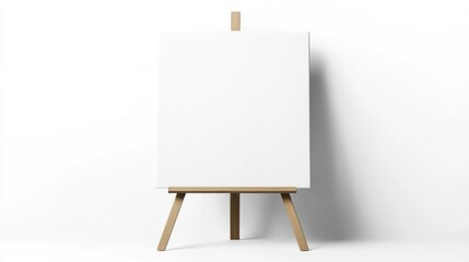 White blank canvas mockup, front view, isolated on a white background