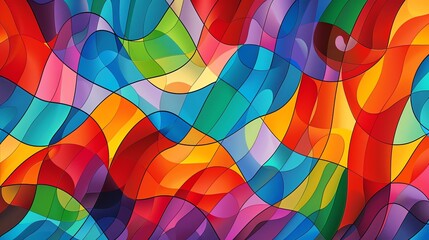 Obraz premium An abstract design with colorful, flowing, geometric shapes.