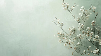 white flowers on a wooden background