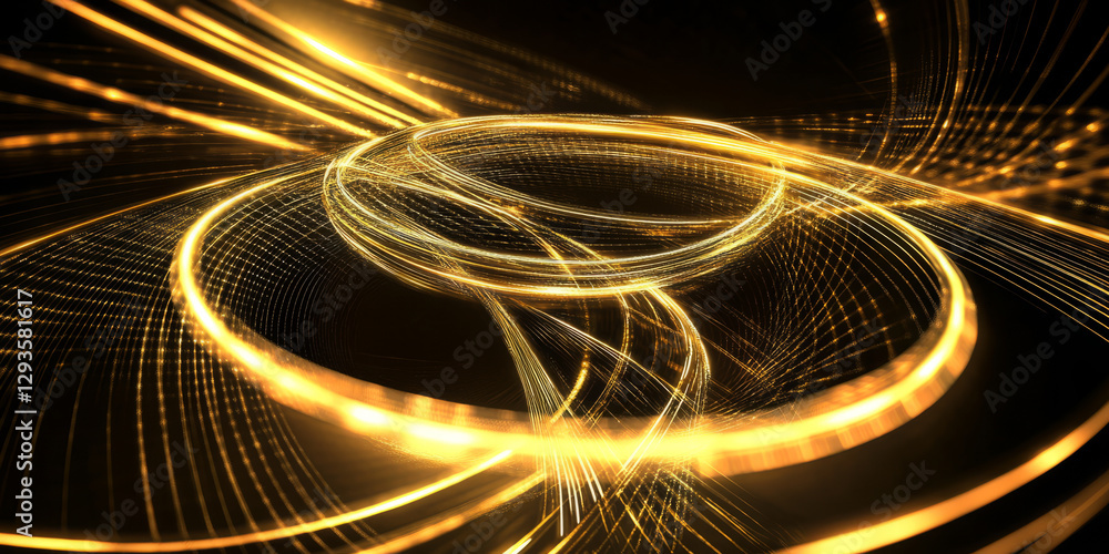 Aufkleber a sleek and dynamic abstract background featuring swirling geometric neon ribbons, seamlessly intert