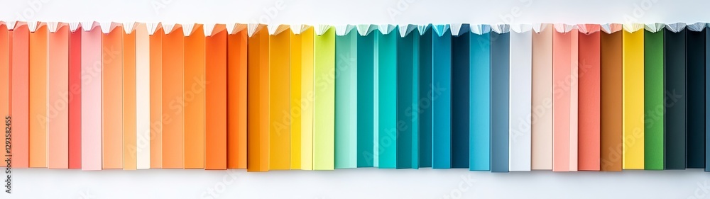 Aufkleber colorful spectrum of paper sheets arranged in vertical display