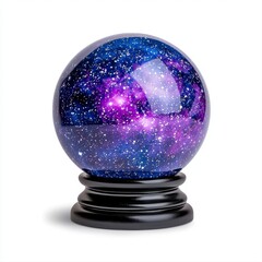 Striking purple and blue galaxy sphere evoking a sense of wonder and cosmic exploration with its rich color palette
