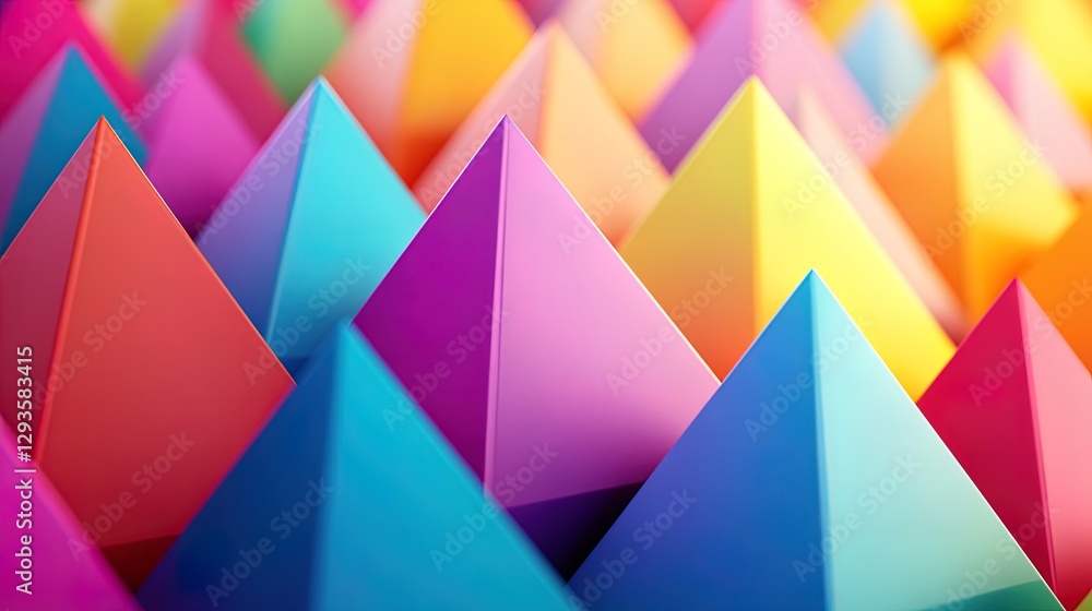 Aufkleber 3d pyramids arranged in an endless loop, vibrant colors blending into each other