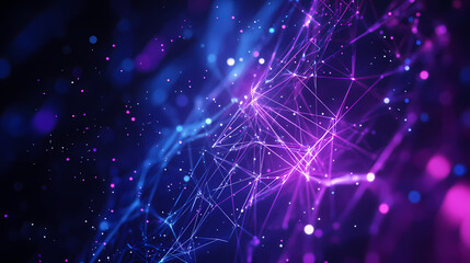 Blue and Purple Network with Particle Effect