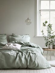 A Bedroom with minimalist decor and simple natural colors