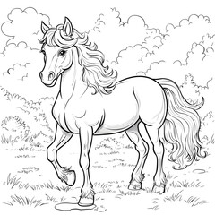 Simple black and white coloring book for young children