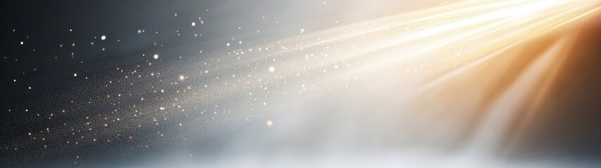 Abstract Background with Light Rays and Sparkles in Dark Space