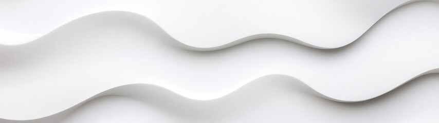 White Curved Waves on Smooth Surface Creating Abstract Background