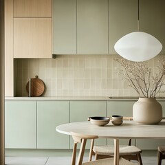 Modern kitchen featuring a contemporary design with minimalist furniture