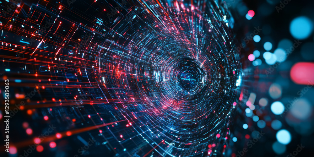 Poster a mesmerizing futuristic ai-powered human-ai collaboration interface, featuring glowing cybernetic n
