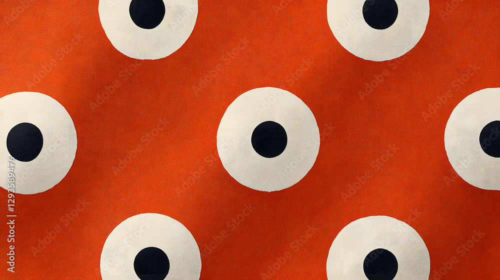 Aufkleber polka dot pattern: a captivating pattern of bold white polka dots, each centered with a smaller blac