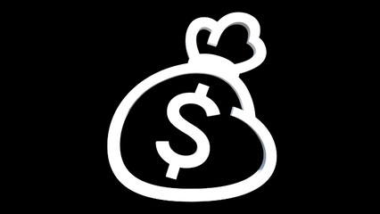 Money Bag vector illustration 3D