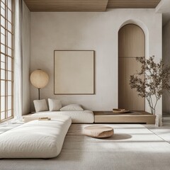 A Minimalist Interior Presents a Calm Peaceful Resting Space