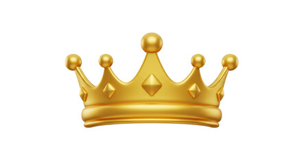 Shiny gold crown isolated on white background.