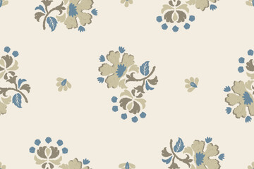 Motifs Ikat floral paisley embroidery background.geometric ethnic oriental pattern traditional.Aztec-style abstract. design for texture, fabric, clothing, wrapping, decoration