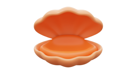 Empty open seashell 3d rendering