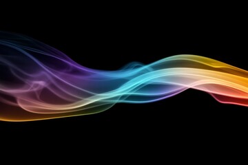 Naklejka premium vibrant multicolored sound waves flowing on a black background, Generative AI