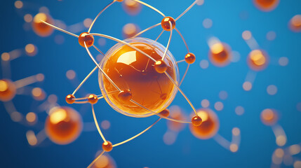 3D Atomic Structure with Glowing Core