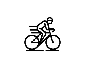 Fototapeta premium Bicycle icon vector logo template. Line art Bicycle logo design icon symbol vector illustration. Bicycle sign